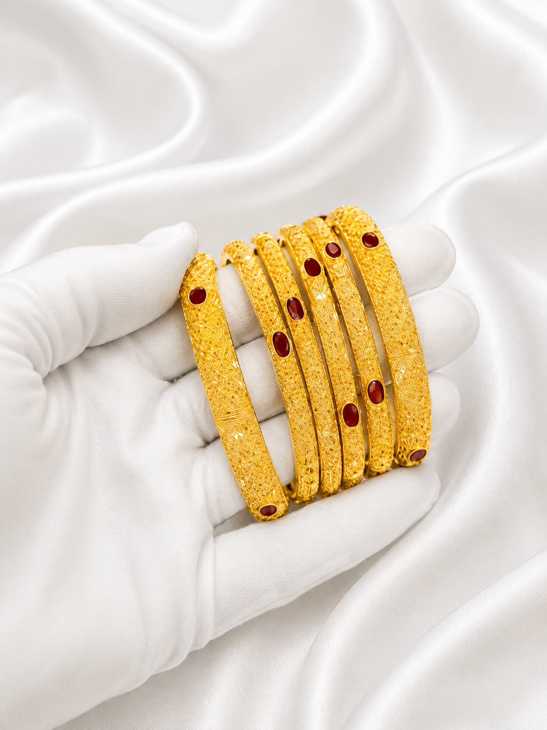 00046 - Bracelet (set of 6) - 2 Gram Gold Plated