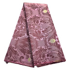 African Damask Lace Fabric (2.5 or 5 Yards) – Thick Jacquard Brocade for Aso Oke, Headwrap & Bridal Dresses