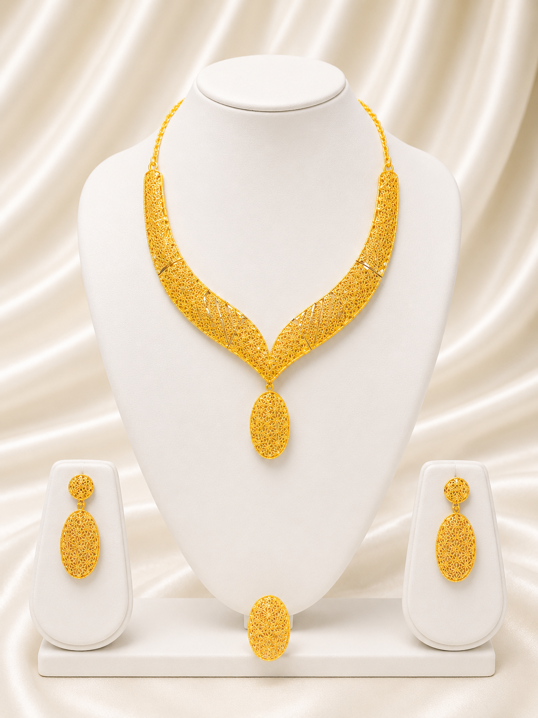 Necklace 0221 – Gold-Plated Layered Statement Necklace