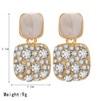 Pendientes colgantes geométricos de cristal morado vintage para mujer – Pendientes de gota irregulares brillantes | ELARIAH
