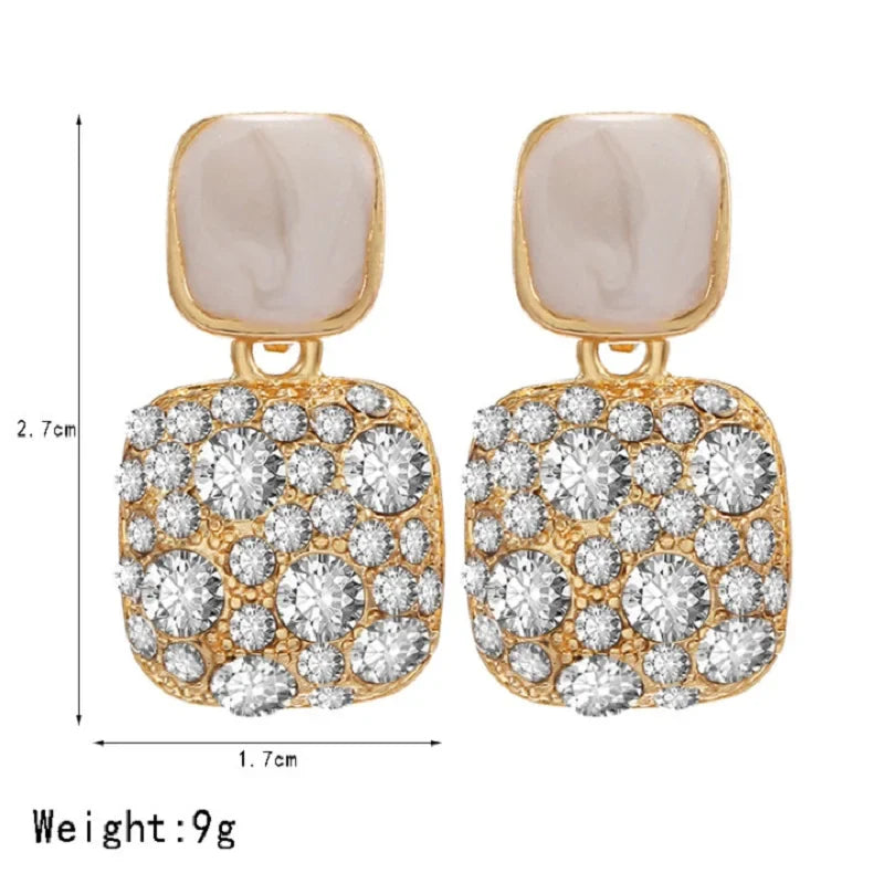 Pendientes colgantes geométricos de cristal morado vintage para mujer – Pendientes de gota irregulares brillantes | ELARIAH