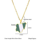 Trendy Africa Nigeria Map Flag Pendant Necklace for Men & Women – Gold & Silver Stainless Steel African Jewelry Gift