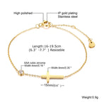 Minimalist Cross, Crescent Moon & Star Charm Bracelet for Women – Stainless Steel Thin Chain Adjustable Gold Layered Bracelet