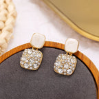 Pendientes colgantes geométricos de cristal morado vintage para mujer – Pendientes de gota irregulares brillantes | ELARIAH