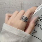 Irregular Pleated Open Adjustable Ring – Trendy Y2K Punk Finger Ring for Women & Men, Fashion Party Jewelry