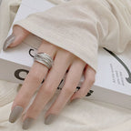 Irregular Pleated Open Adjustable Ring – Trendy Y2K Punk Finger Ring for Women & Men, Fashion Party Jewelry