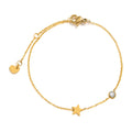 Minimalist Cross, Crescent Moon & Star Charm Bracelet for Women – Stainless Steel Thin Chain Adjustable Gold Layered Bracelet