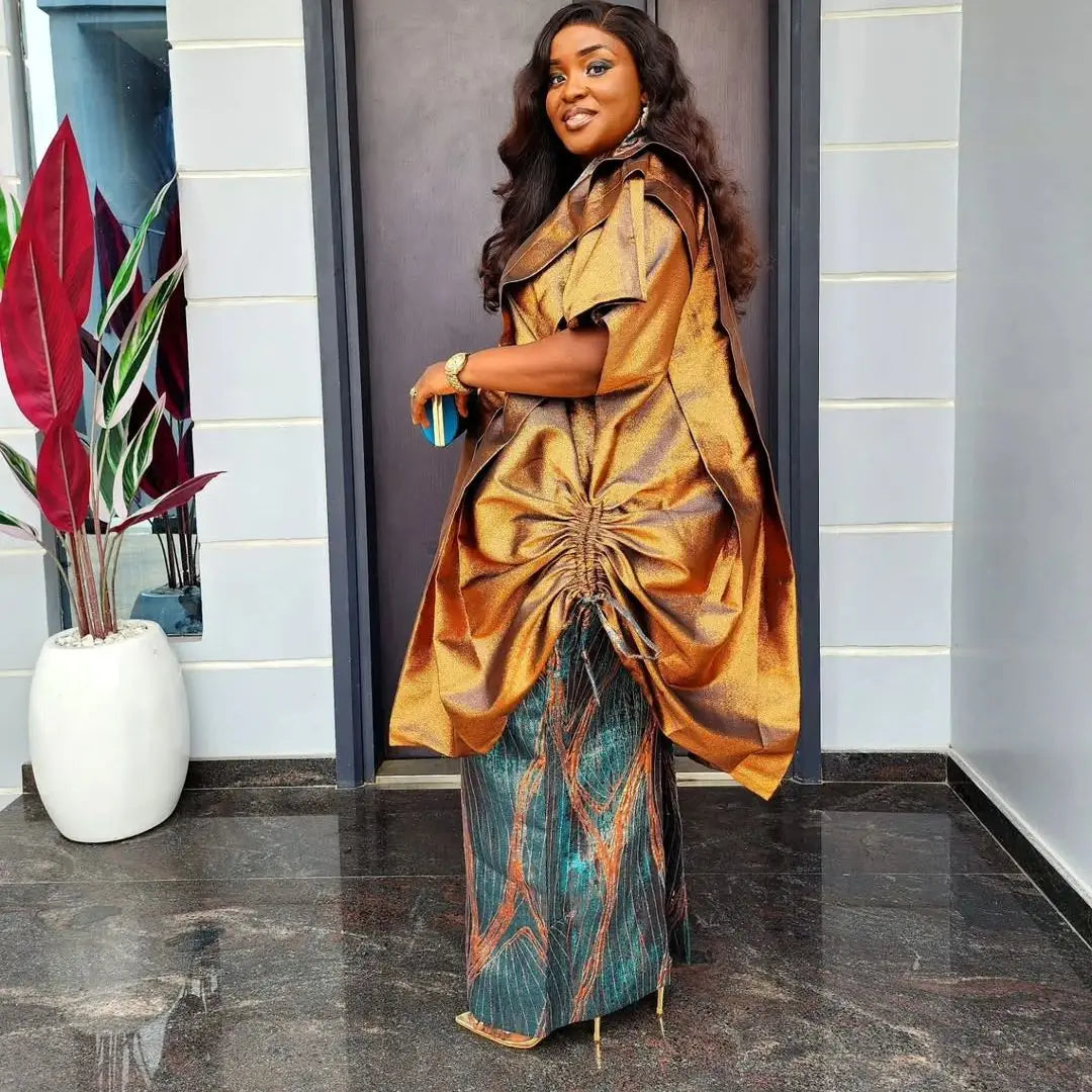 Conjunto de falda de 2 piezas con estampado africano Elariah para mujer – Atuendo tradicional Dashiki de talla grande para fiestas y bodas