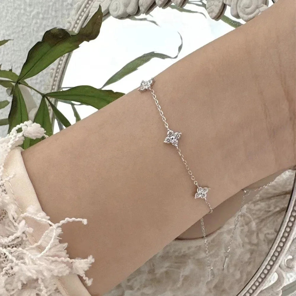 18K Gold Plated Four-Leaf Clover Necklace for Women – Stainless Steel with Zircon Detailing | Luxury Jewelry Gift