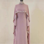 Elariah Embroidered Modest Abaya Dress for Women – Elegant Long Sleeve Kaftan Maxi Dress for Eid, Ramadan & Special Occasions