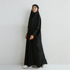 Elariah Hooded Modest Prayer Abaya for Women – Loose Fit Islamic Jilbab Maxi Dress with Smocked Sleeves