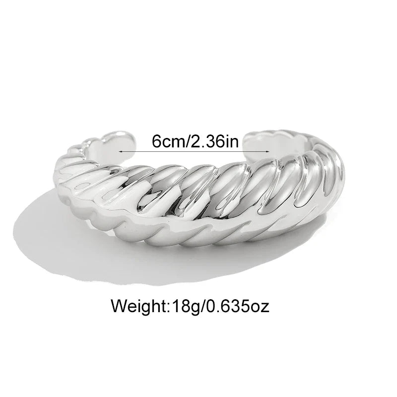 Irregular Geometric Cuff Bangle Bracelet for Women – Bold Statement Fashion Bracelet, Trendy Open Cuff Jewelry