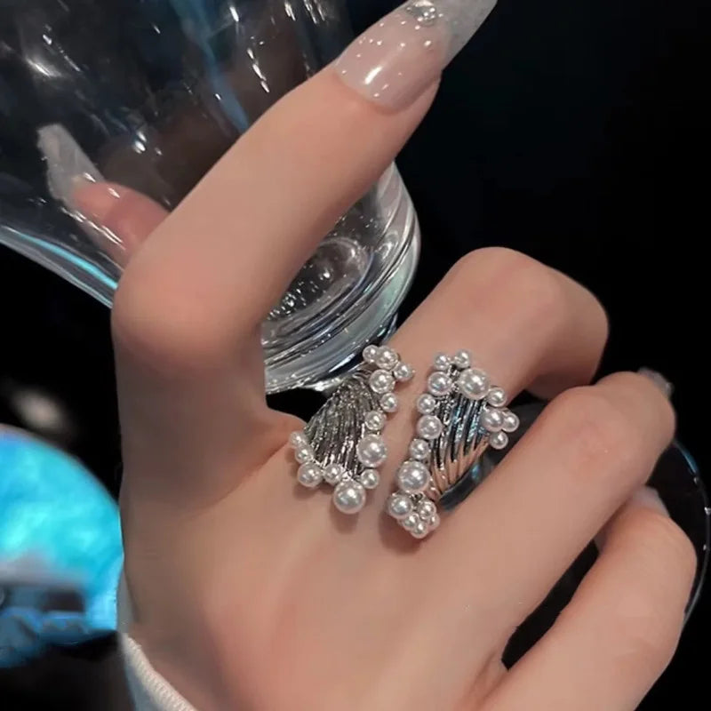 Anillo Vintage de Esmalte Negro – Banda Geométrica de Inspiración Punk para Hombre