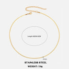 Classic Flat Snake Chain Choker Necklace – Stainless Steel Herringbone Design in Gold & Silver