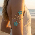 Elariah Antique Gold Hollow Flower Open Cuff Bracelet for Women – Adjustable Floral Boho Arm Cuff Bangle
