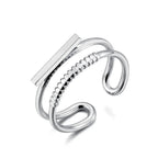 JeeMango Double Circle Stainless Steel Ring for Women – 18K Gold Plated, Waterproof, Trendy Fashion Jewelry