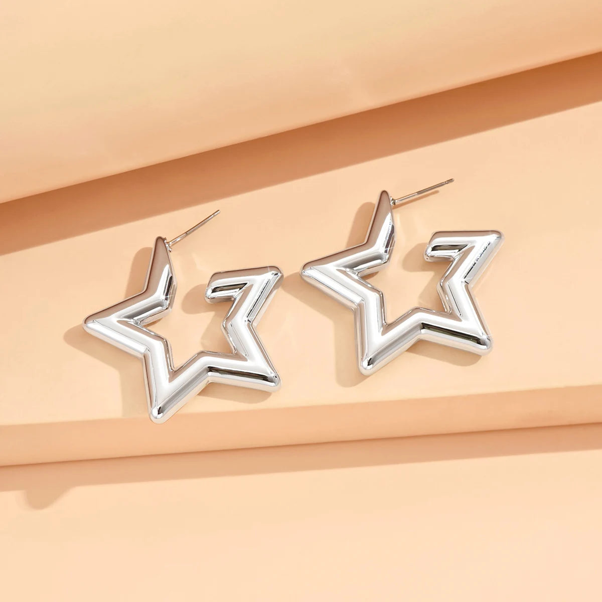 Elariah Geometric Irregular Acrylic Stud Earrings – Metallic Finish Minimalist Rhinestone Statement Earrings for Women