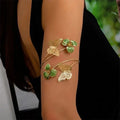 Elariah Antique Gold Hollow Flower Open Cuff Bracelet for Women – Adjustable Floral Boho Arm Cuff Bangle