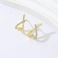 Elariah 14K Gold Plated Cross Stud Earrings for Women – Minimalist Geometric Earrings for Everyday Wear, Parties & Gifts