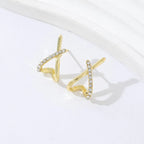 Elariah 14K Gold Plated Cross Stud Earrings for Women – Minimalist Geometric Earrings for Everyday Wear, Parties & Gifts