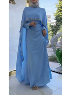 Elariah Embroidered Modest Abaya Dress for Women – Elegant Long Sleeve Kaftan Maxi Dress for Eid, Ramadan & Special Occasions