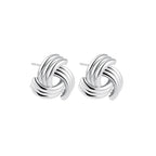 18K Gold Plated Stainless Steel Multilayer Circle Knot Drop Earrings for Women – Textured Statement Round Earrings