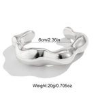 Irregular Geometric Cuff Bangle Bracelet for Women – Bold Statement Fashion Bracelet, Trendy Open Cuff Jewelry