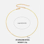 Classic Flat Snake Chain Choker Necklace – Stainless Steel Herringbone Design in Gold & Silver