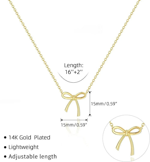 Collar gargantilla de lazo delicado – Cadena para mujer bañada en oro y plata
