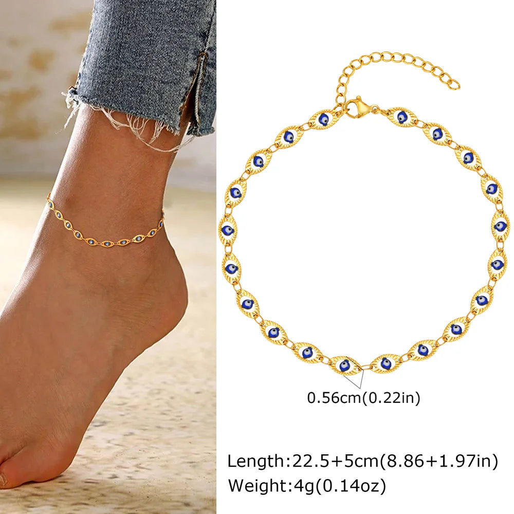 Elariah Gold Plated Stainless Steel Heart Anklet for Women – Adjustable Delicate Heart Chain Anklet Bracelet