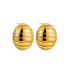 18K Gold Plated Stainless Steel Multilayer Circle Knot Drop Earrings for Women – Textured Statement Round Earrings