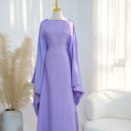 Elariah Shimmering Eid Kaftan Abaya – Extra Loose Fit Butterfly Sleeve Maxi Dress for Ramadan, Evening & Party Wear