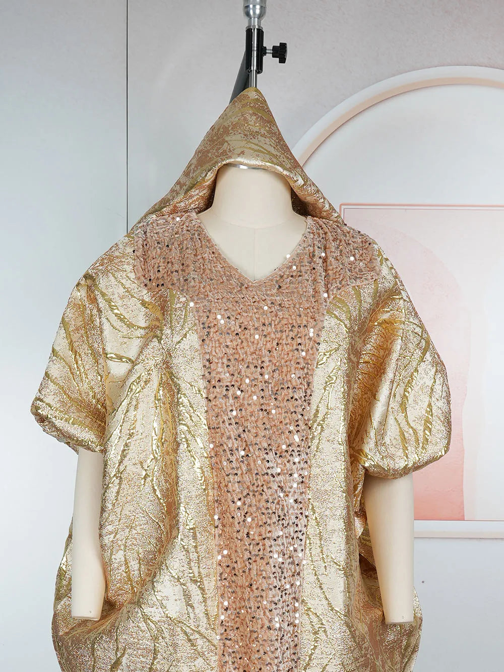 Elariah Luxury Sequin Kaftan Abaya for Women with Matching Headscarf – Modest Evening Party Maxi Dress