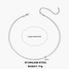 Classic Flat Snake Chain Choker Necklace – Stainless Steel Herringbone Design in Gold & Silver