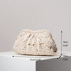 Elariah Women's Bohemian Woven Hollow Clutch Bag – Patterned Straw-Style Evening Handbag with Kiss Lock Closure