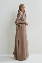 Elariah Hooded Modest Prayer Abaya for Women – Loose Fit Islamic Jilbab Maxi Dress with Smocked Sleeves
