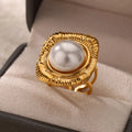 Luxury Gold-Plated Heart Ring with Colorful Zircon Stones – Adjustable Stainless Steel Cocktail Ring for Women