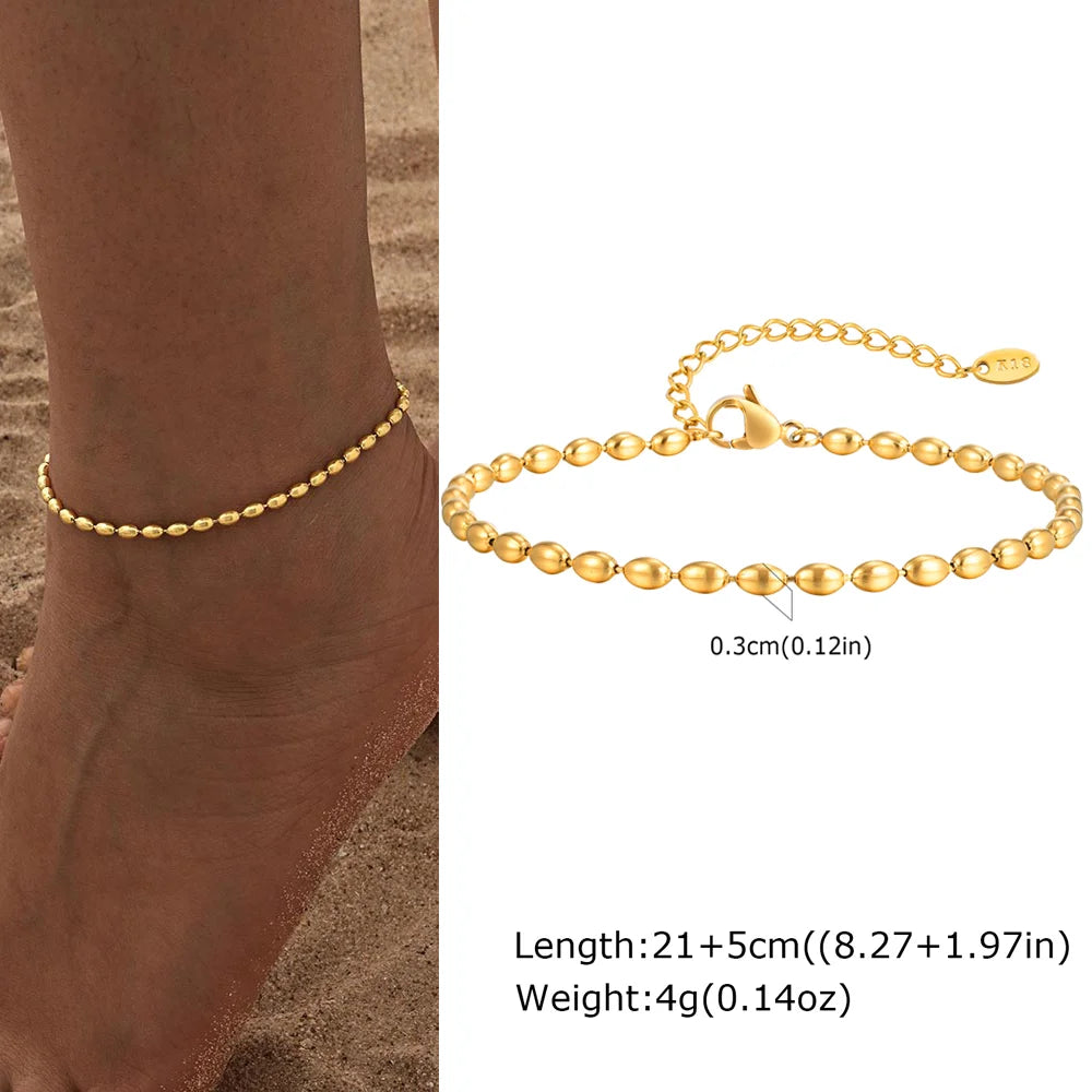 Elariah Gold Plated Stainless Steel Heart Anklet for Women – Adjustable Delicate Heart Chain Anklet Bracelet