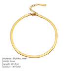 4mm Stainless Steel Snake Chain Anklet for Women – Minimalist Waterproof Beach Anklet, Adjustable Non-Tarnish Chain