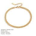 Minimalist Stainless Steel Cuban Chain Anklet for Women – Delicate 4mm Gold or Silver Adjustable Beach Anklet