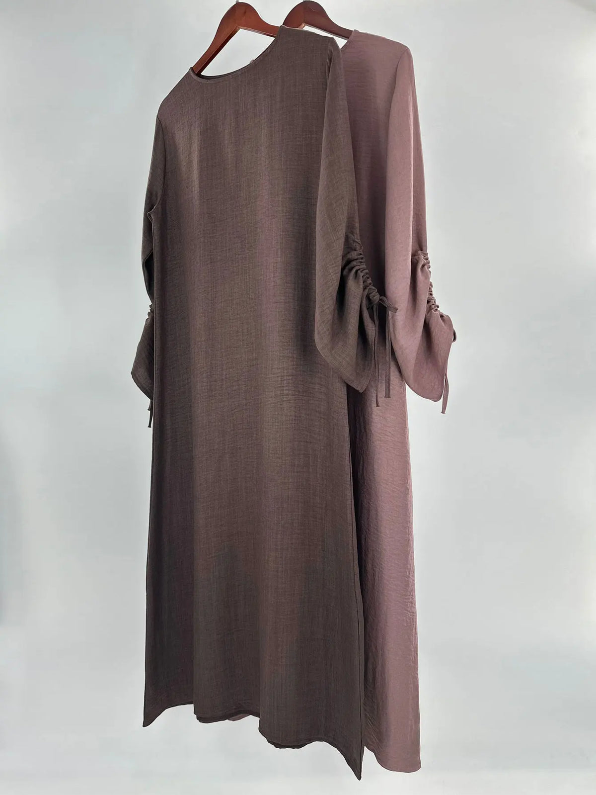 Elariah Women's Modest Lace-Up Sleeve Abaya Dress – Loose Fit Islamic Maxi Kaftan Robe for Eid, Ramadan & Everyday Wear