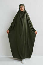 Elariah Hooded Modest Prayer Abaya for Women – Loose Fit Islamic Jilbab Maxi Dress with Smocked Sleeves