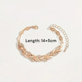 Elariah Rose Gold Plated Twisted Necklace & Bracelet Jewelry Set with Crystal Glass Accents – Elegant Party Gift for Women