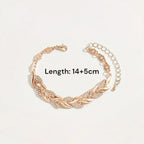 Elariah Rose Gold Plated Twisted Necklace & Bracelet Jewelry Set with Crystal Glass Accents – Elegant Party Gift for Women