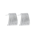 18K Gold Plated Stainless Steel Multilayer Circle Knot Drop Earrings for Women – Textured Statement Round Earrings