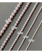 Rose Purple Simulated Pearl Beaded Necklace – Elegant Gold Plated Clavicle Chain for Women
