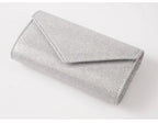 Elariah Shimmer Envelope Clutch Bag – Silver Glitter Evening Handbag with Chain Strap for Weddings & Party Wear