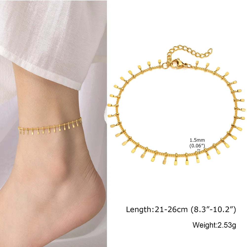 Elariah Gold Plated Stainless Steel Heart Anklet for Women – Adjustable Delicate Heart Chain Anklet Bracelet