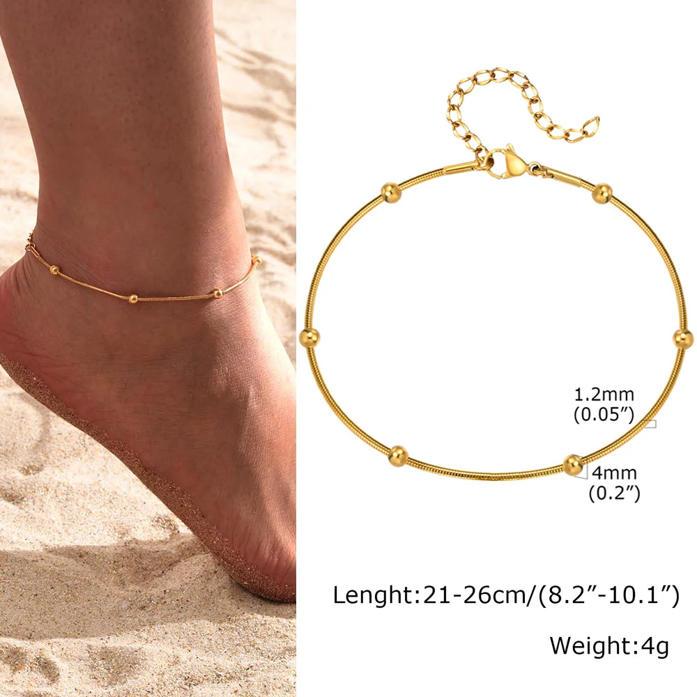 Tobillera de Corazón Chapada en Oro de Acero Inoxidable Elariah para Mujer – Tobillera Delicada con Cadena de Corazones Ajustable