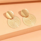 Bohemian Geometric Round Drop Earrings for Women – Trendy Metal Statement Earrings for Wedding, Party & Everyday Style